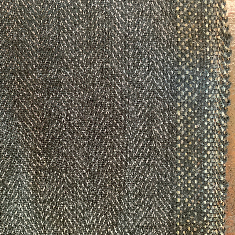 Black Wool Herringbone - Yardage