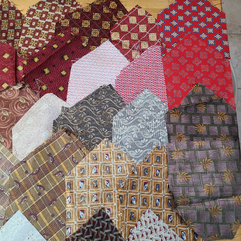 18 Seperate Silk Ties Pre-Cut into A Frame/House
