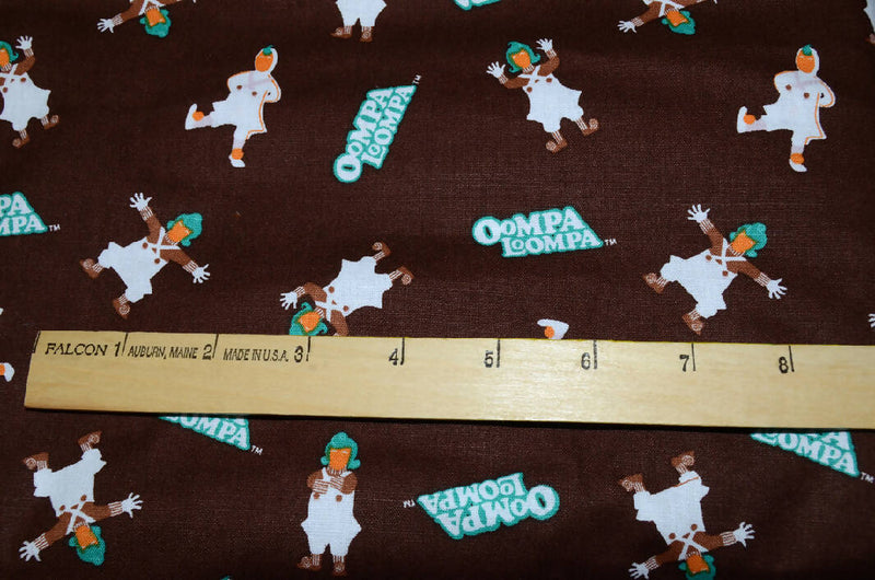 100% Cotton Fabric Oompa Loompa Willy Wonka Chocolate Factory by the Yard or FQ