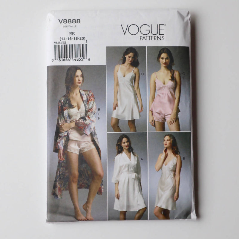 Vogue V8888 Robe, Camisole, Slip, and Panty Sizes 14-20 UNCUT AND FACTORY FOLDED
