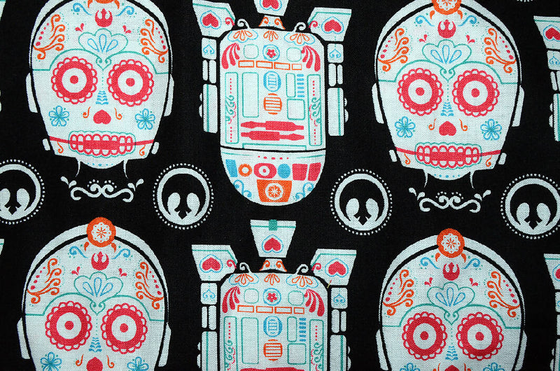 Star Wars C3PO & R2D2 100% Quilting Cotton by the Yard Black & White