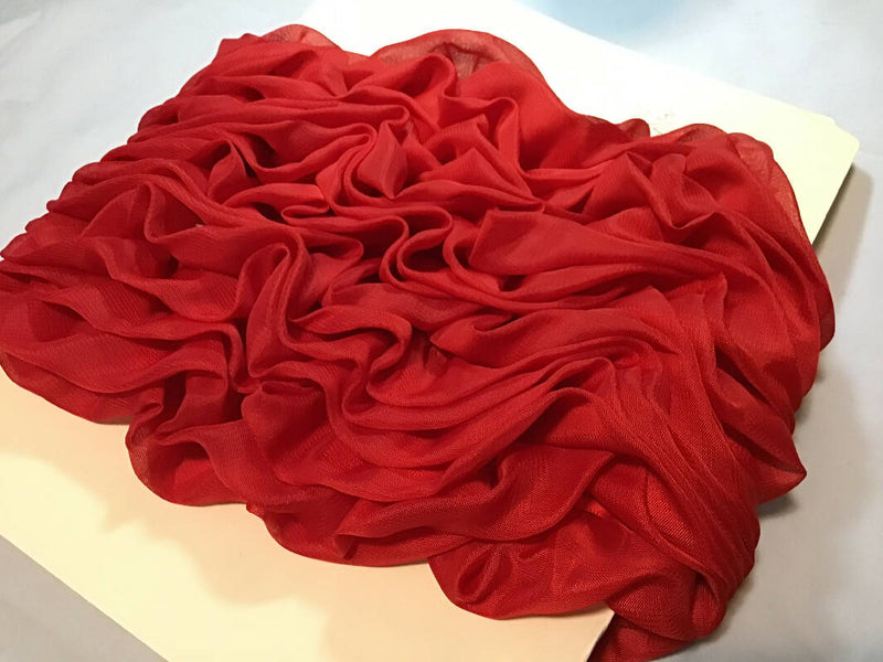 Simplicity red chiffon Ruffle trim yardage