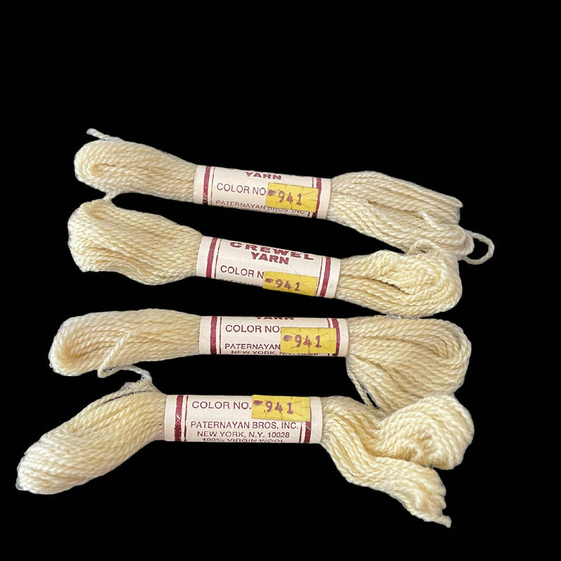 Paterna 100% Virgin Wool Yarn Needlepoint Crewel 4 Skeins Tan Vintage 941