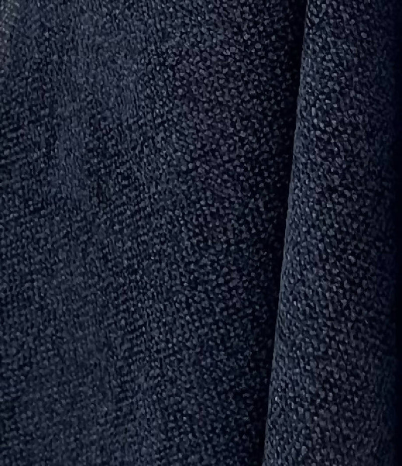 Modern Two-Tone Dark Blue Upholstery Chenille Fabric