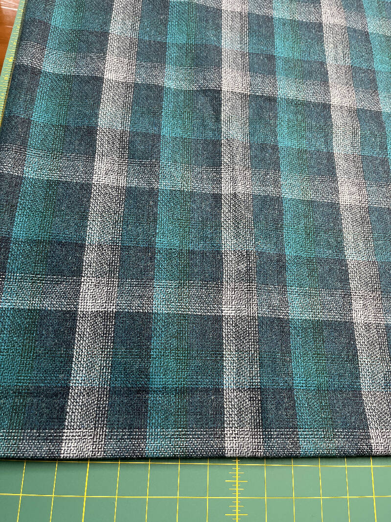 Wool plaid 1+ yd 60” W