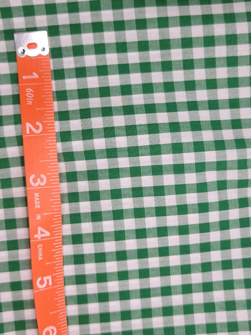 1 yd x 56" wide Green and white gingham