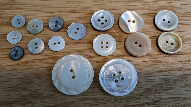 Assorted Shell Buttons - Lot of 16