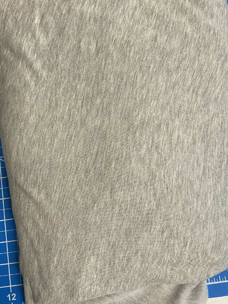 Heathered Grey Solid French Terry Rayon Knit × 3.25 yards