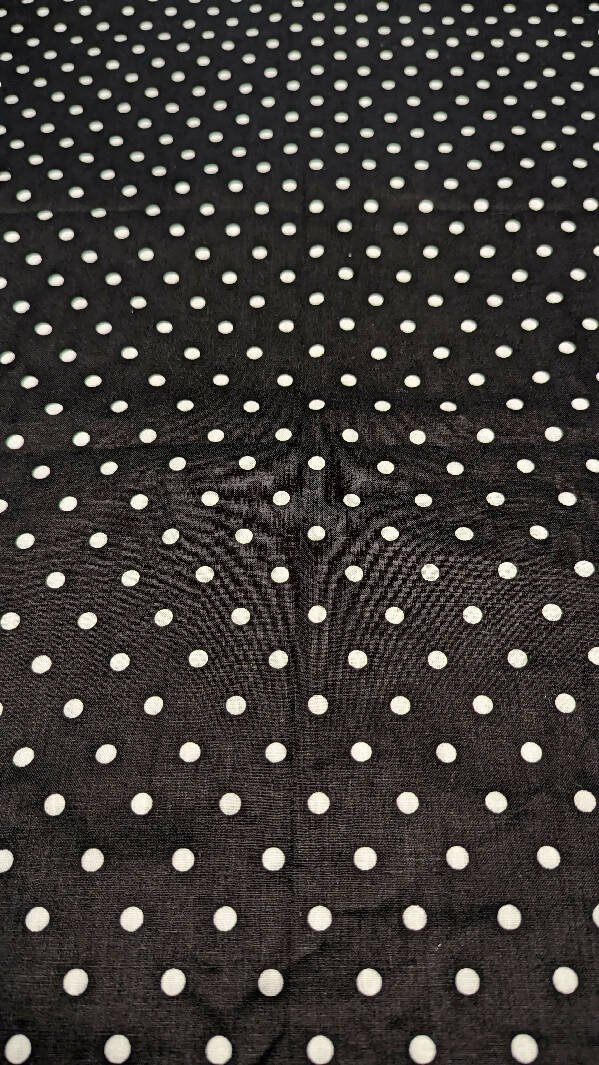 Black/White Polka Dot Quilting Cotton 44"W - 1 3/4 yds