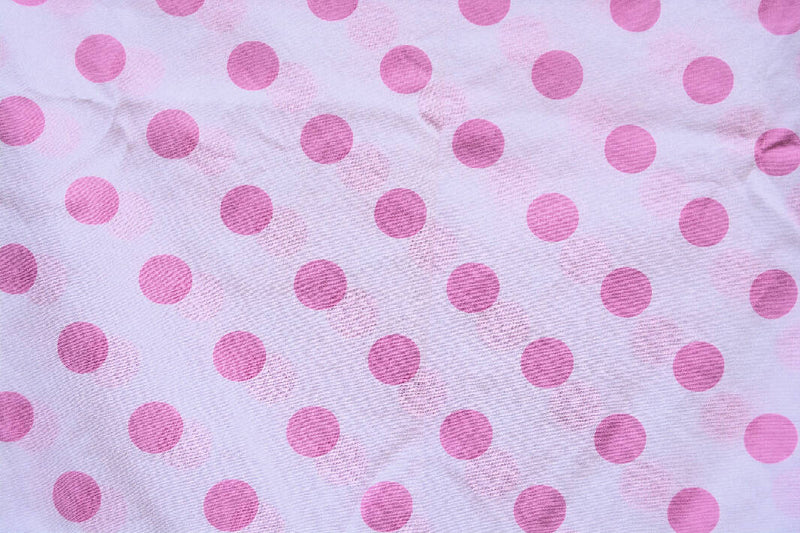 1 2/3 yards pink polka dots on white + tail