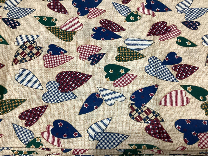 1.69 yds by 45” cotton heart print