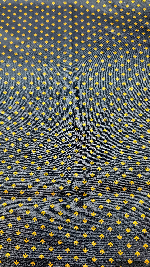 Vintage Navy Blue Spade Print Polyester Lining Fabric 61"W - 3 yds