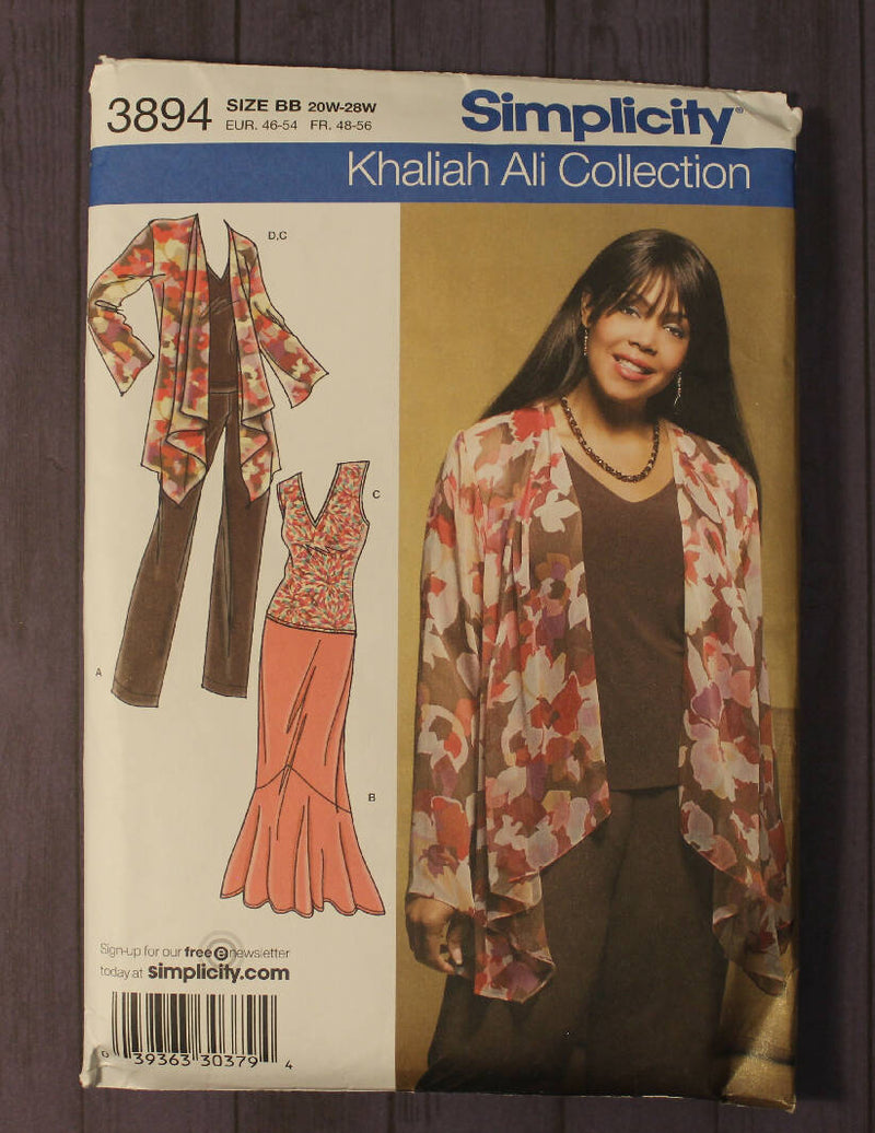 Simplicity 3894 Womens Jacket, Knit Top, Pants, and Skirt, Khaliah Ali Collection