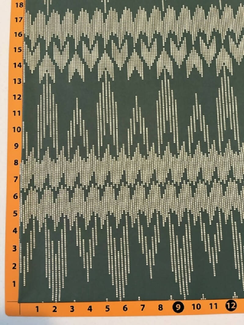 Silky knit - green geometic print - Vintage