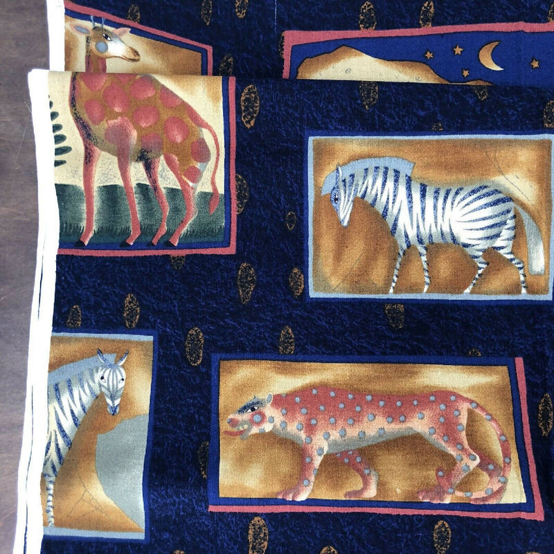 Vintage Alexander Henry Fabrics Jungle Box Batik Philip de Leon 2 yards Animals
