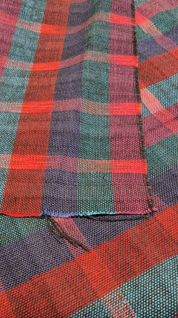 Yarn-Dyed Multicolor Plaid Cotton Woven Fabric 35"W - 3 yds+