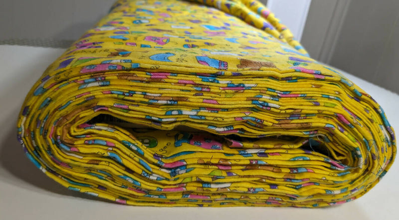 Yellow Baby Themed Cotton Flannel (Multiple yards available)