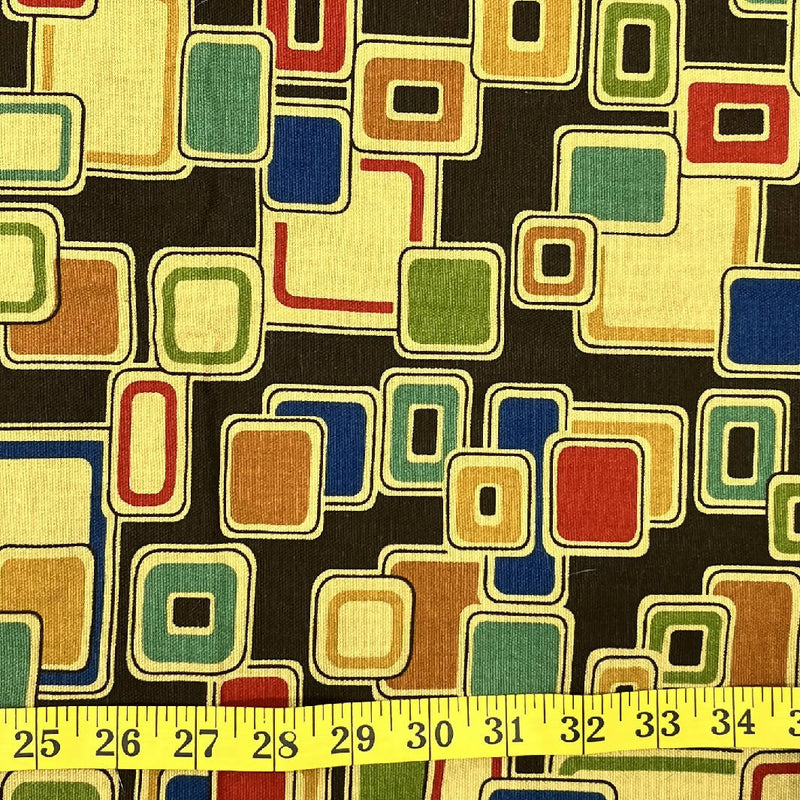 Multi-Colored Geometric Cotton Woven - 1.75 Yd