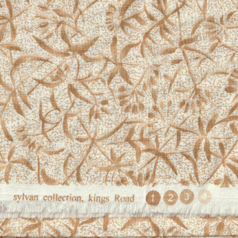 SOLD NOT AVAILABLE FABRIC Sylvan Collection Kings Road Botancial brown on Cream 2.19 yds 