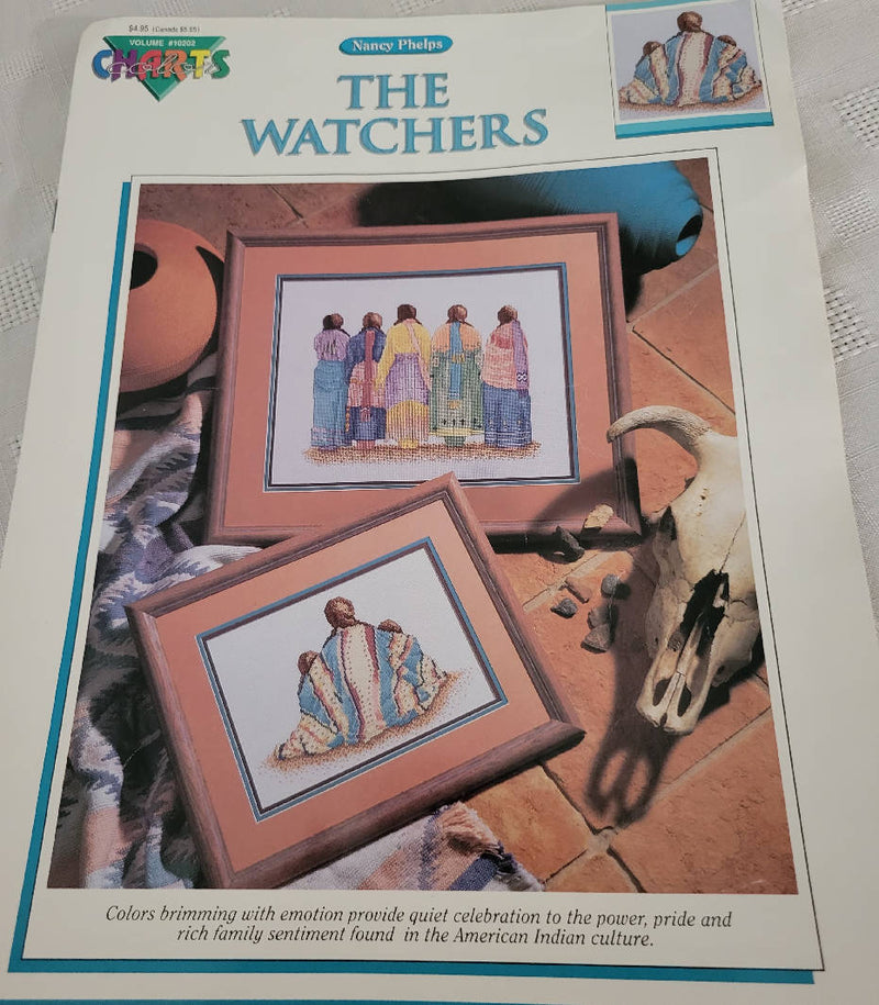 Nancy Phelps "The Watchers" Native American Cross stitch pattern