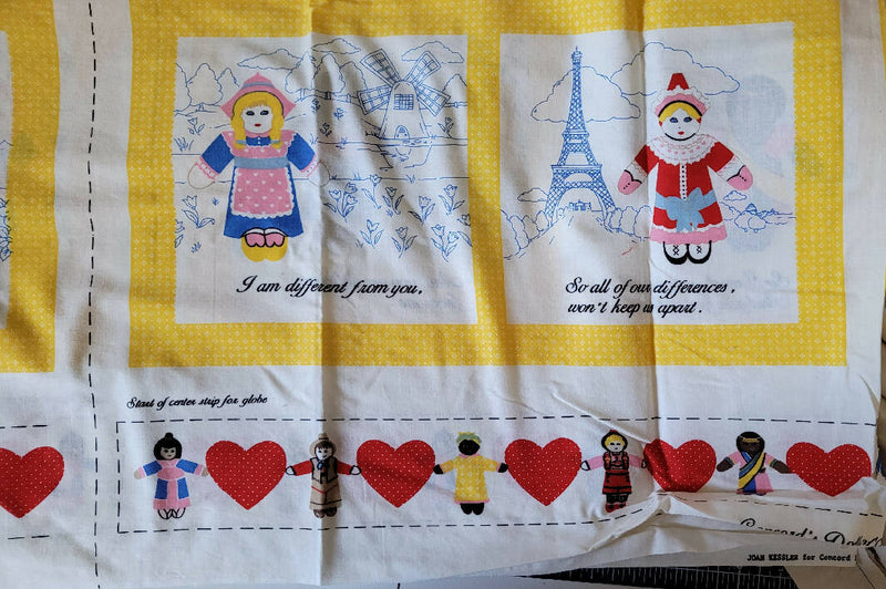 Dolls of all nations fabric book printed panels