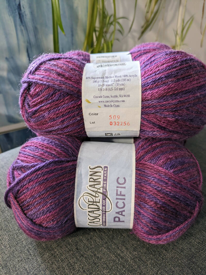Cascade Yarns Pacific, purple variegated - 400g/14oz - 780m/852yd