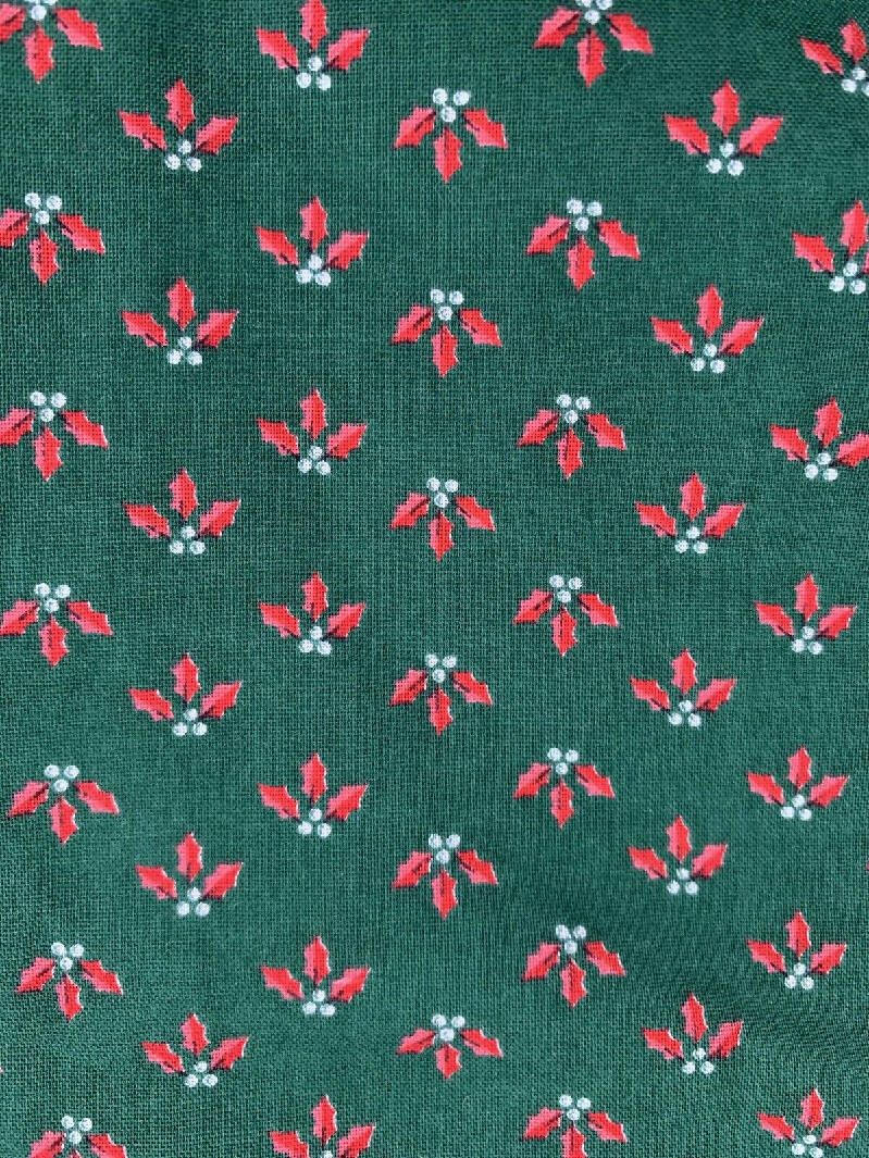 VIP Cranston Vintage Cotton Christmas Holiday Fabric 5 yds+17x 44 " Checked Holly