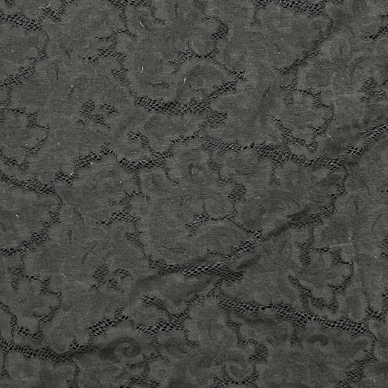 Black Nylon Knit Lace - 2.5 Yds