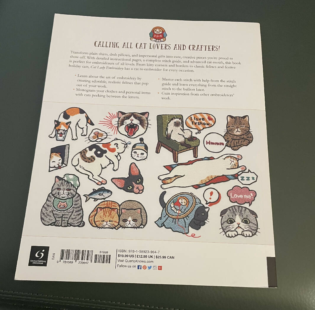 Cat Lady Embroidery 380 Ways to Stitch a Cat Destashify