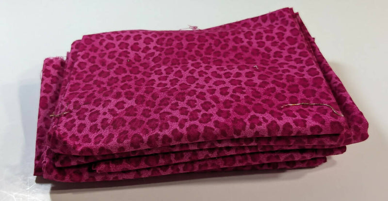 6 Pink Cheetah Themed Fat Quarters Quilting Cotton