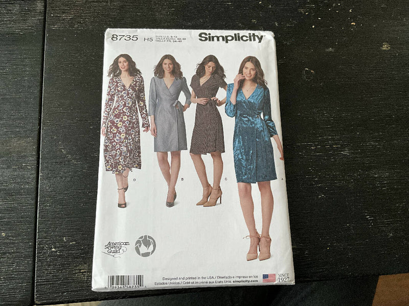 Simplicity 8735 - Misses Dress Pattern, unopened Sizes US 6-14