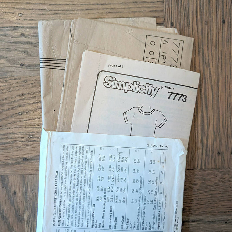 Vintage sewing pattern - Simplicity 7773