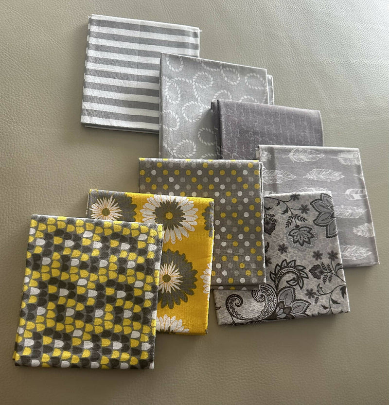 Gray and Yellow Fat Quarter Bundle