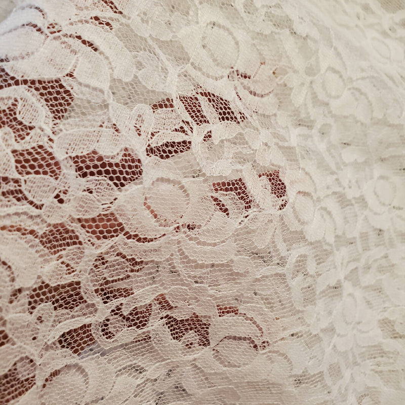 Vintage Lace Bright White 24" x 2yds Craft Lace table Runner 1 scalloped edge