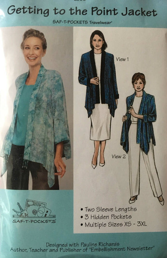 PATTERN GETTING TO THE POINT JACKET Saf-T-Pockets Travelwear