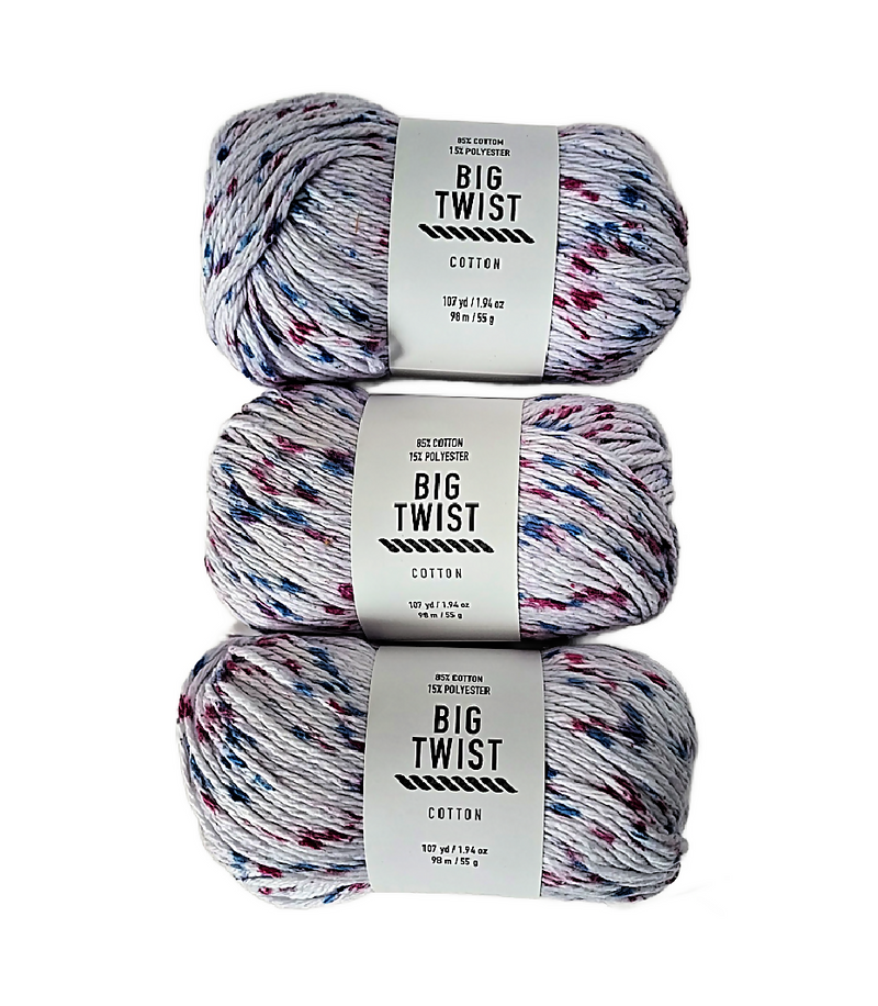Lot 3 Blueberry Speckle Big Twist Yarn 1.94 oz 107 Yds Cotton Blend Ne –  Destashify