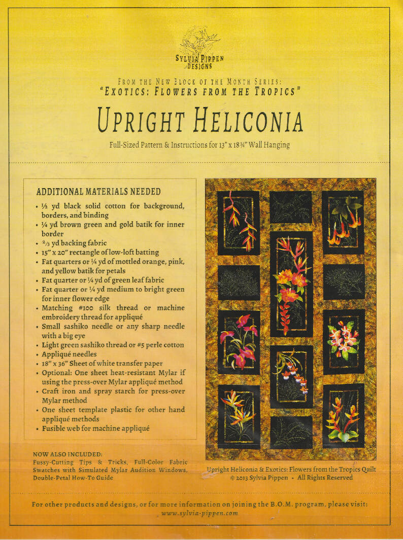 Hawaiian Quilting Upright Heliconia
