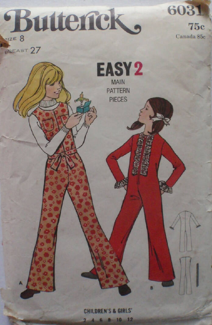 Vintage Butterick 6031 Easy Sewing Pattern - Girl&