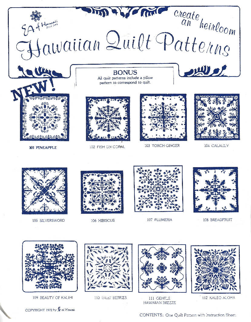 Hawaiian Style Quilt Patterns Hawaiian Style Quilt Patterns