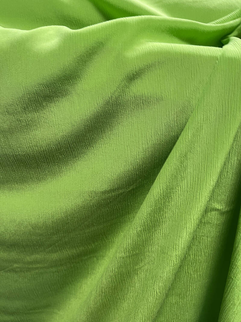 Lime Green Lightweight Crinkled Silk