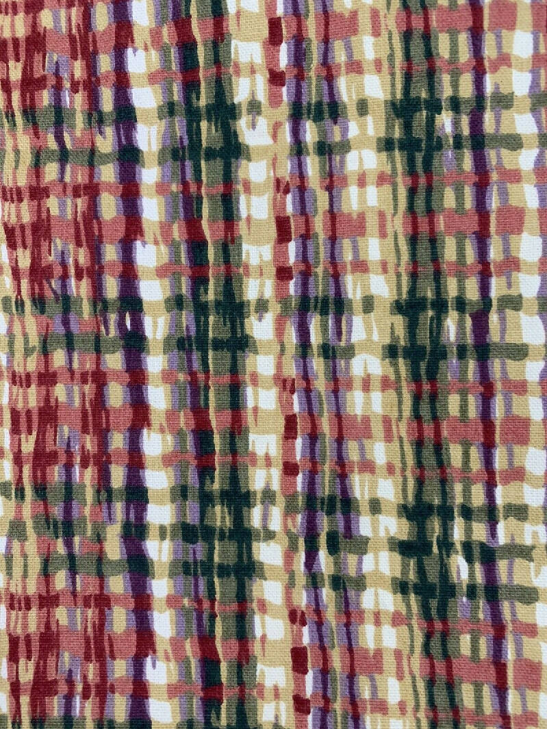 Vintage Interior Fabric Design Co. 1993 Watercolor Plaid Multicolor 2yr+18"x54"w