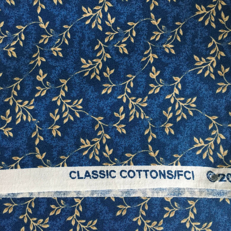 Cotton Quilting Fabric Blue Print 4 Fabrics Half Yard Bundle 100% Cotton