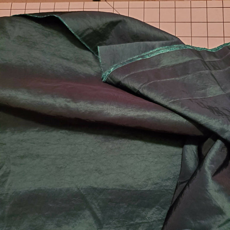 Vintage Emerald or Forest Green Taffeta yardage 29.5 W x 3 yds+