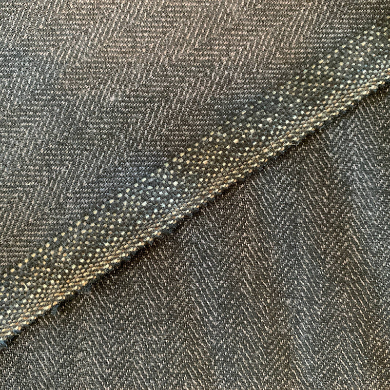 Black Wool Herringbone - Yardage