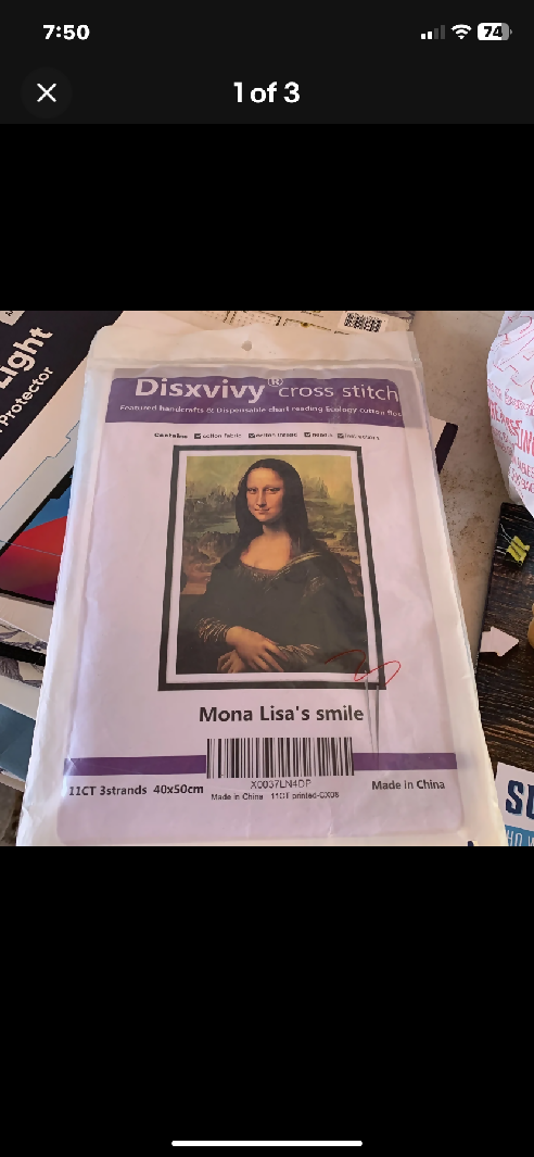 Mona Lisa’s smile cross stitch