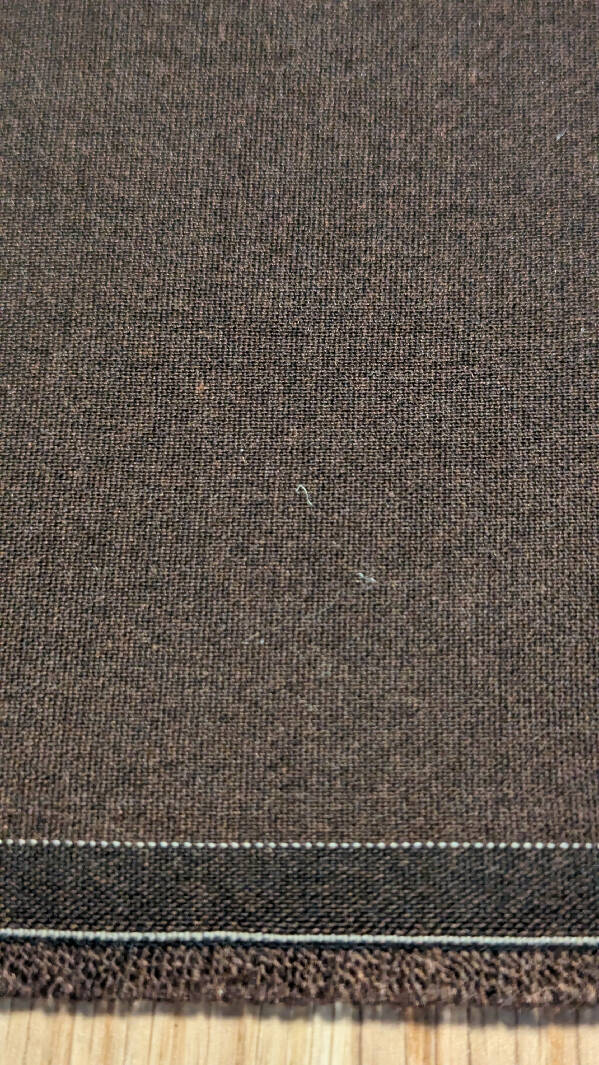 Chocolate Brown Wool Blend Gabardine Stretch Woven Fabric 45"W - 2 3/4 yds