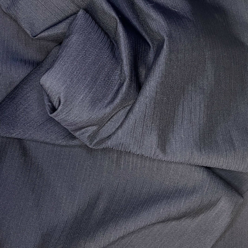 Dark Navy Shadow Striped Synthetic Suiting - 3 Yds