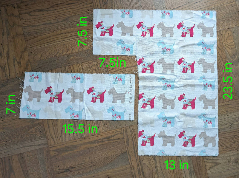 Scottie Dogs Soft Canvas Fabric (2 pieces)