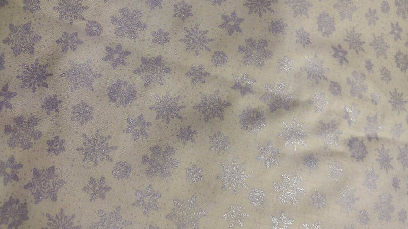 New/Unused Silver Grey Star and Swirl Glitter by Fabric Traditions 2008 N.T.T., Inc Christmas Fabric 1.47 Yard