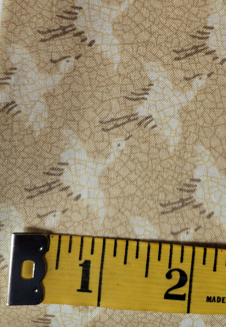 2 yards vintage 100% cotton for quilting or apparel - beige cranes